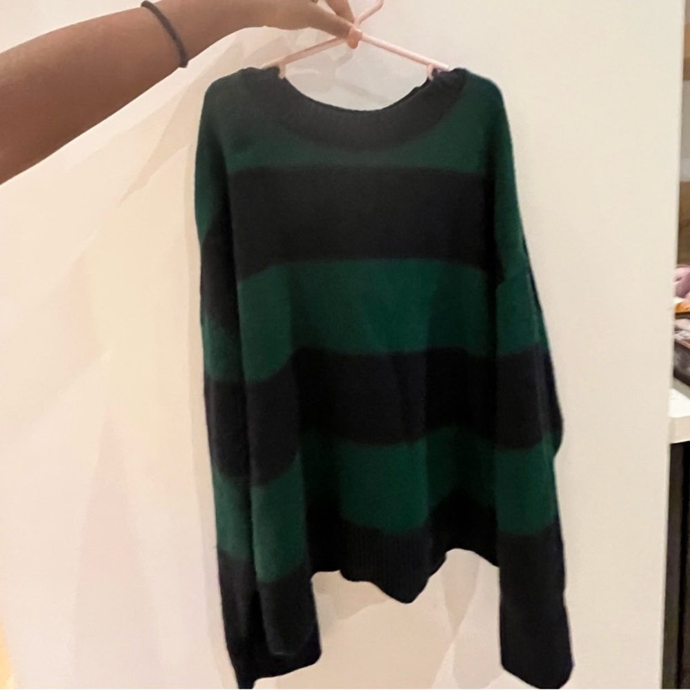 Striped Green and Black Sweater